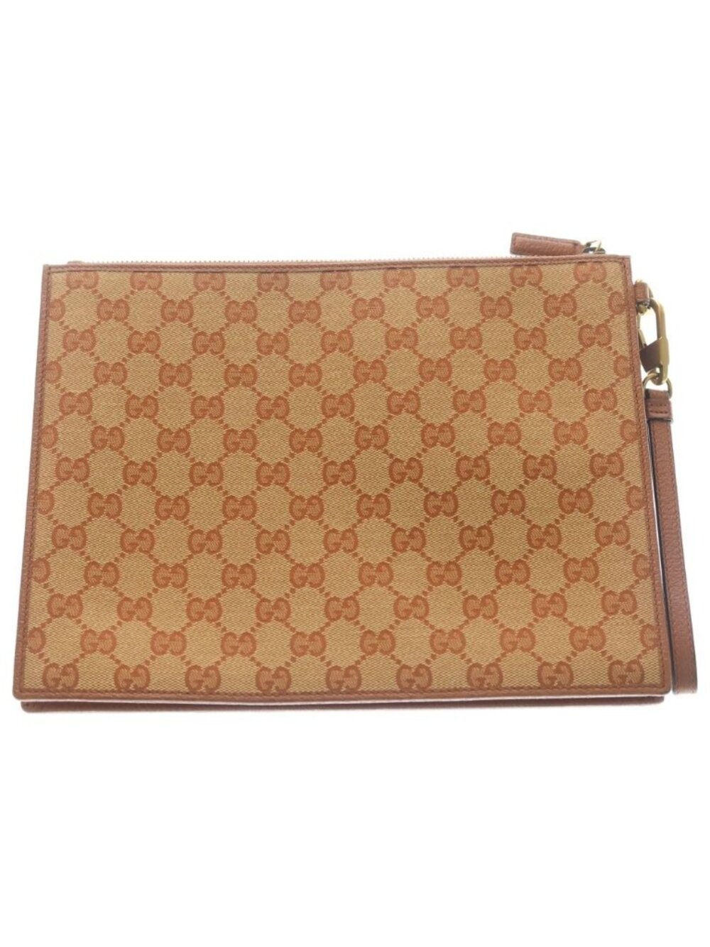 Gucci GG Canvas NY Embroidery Clutch Second Gold Beige - Picture 2 of 6